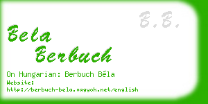 bela berbuch business card
